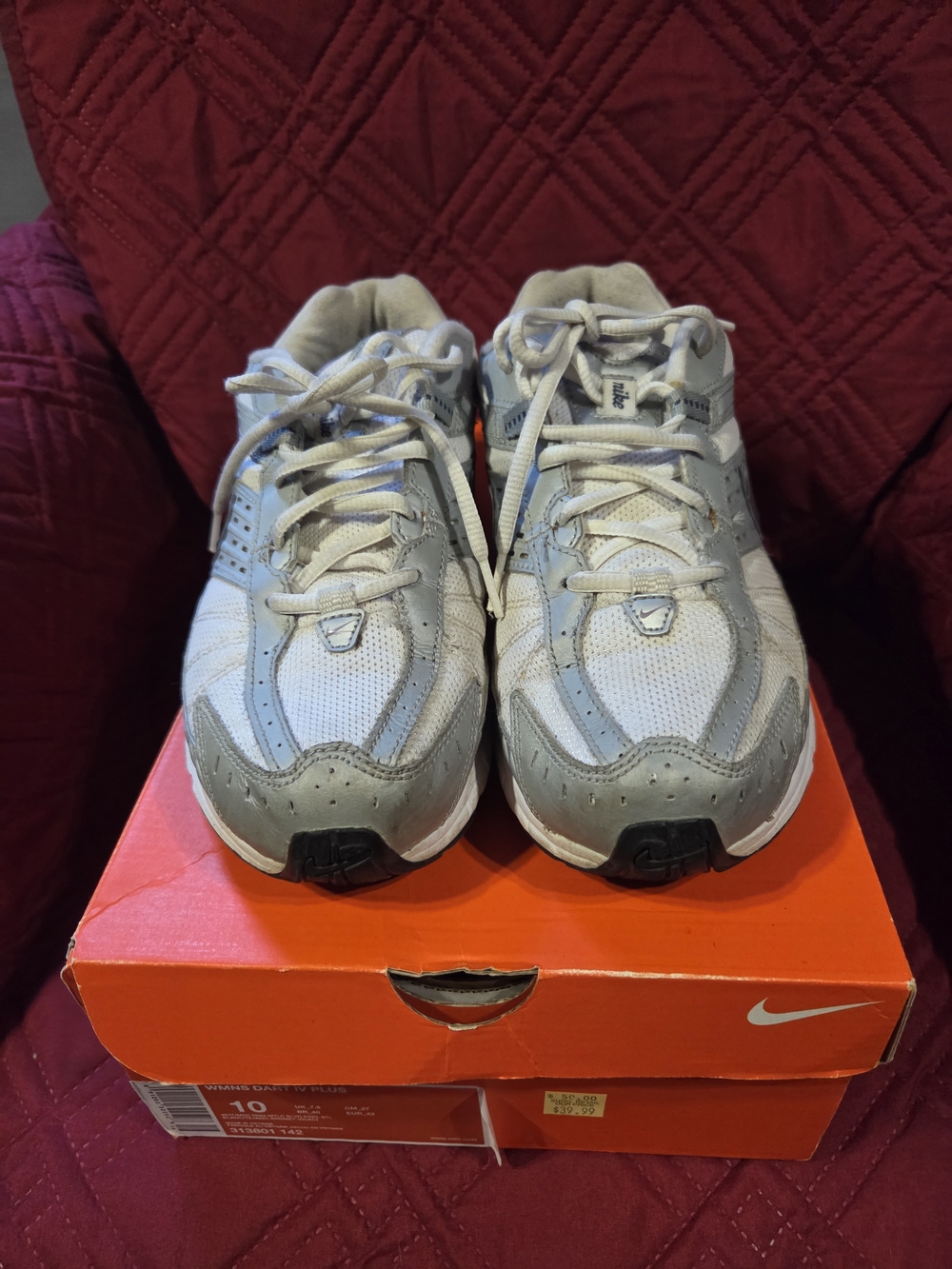 Nike White Dart IV Plus Athletic Sneakers - Lightweight Comfort